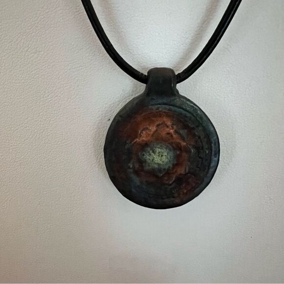 Handcrafted Porcelain Multicolor Pendant Necklace - Picture 3 of 4